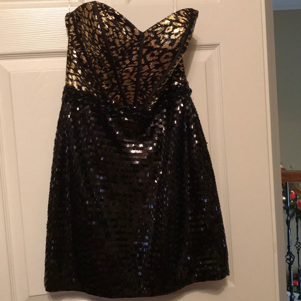 Black/gold party dress